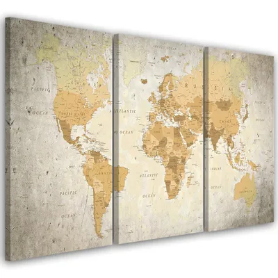 Produktbild von Triptychon auf leinwand abstraktionen - beige 60x40 cm Feeby beige wandbild bereit zum aufhängen