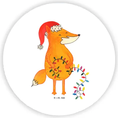 Produktbild von Mr. & Mrs. Panda magnet Fuchs Weihnachten - Weiß - Geschenk, Heiligabend, Kühlschrank, für, Füchse, Nikolaus, pinnwand, zettelhalter, Winter, Kühlschrankmagnet