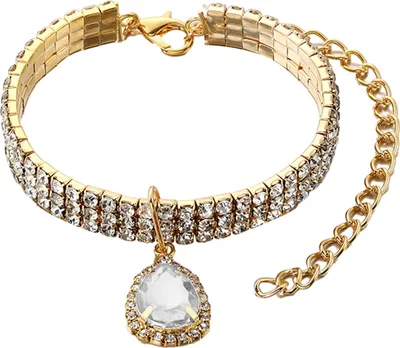 Produktbild von Haustierhalsband Funkelnde Strass-Halskette für Haustiere Verstellbarer stilvoller Anhänger Schmuck Katzen Hunde Halskette Haustierbedarf