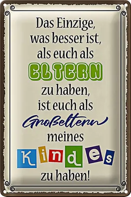 Produktbild von Blechschild Spruch 20x30cm Eltern Großeltern Kinder