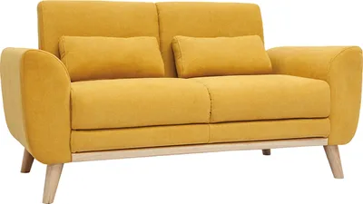 Produktbild von Miliboo - Skandinavisches 2-Sitzer-Sofa in gelb Samt EKTOR