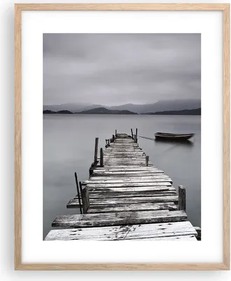 Produktbild von Gerahmtes Poster - Rahmen in heller Eiche - Brücke See - 40x50 cm - Wand Bild - Wanddeko - Wandbilder - Kunstposter - Wandposter - Bilderrahmen - Bilder - Kunstdruck - Wandbild - P2NPA40x50-3547