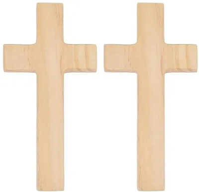 Produktbild von Holz Wandkreuz - 2 Stücke - Handgefertigtes Dekoratives Accessoire