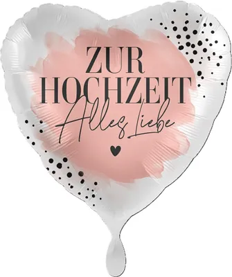 Produktbild von 18"/Ø43cm Herz Folienballon  "Zur Hochzeit Alles Liebe"