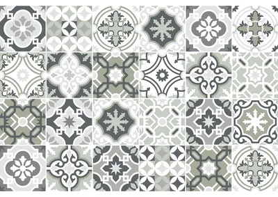 Obrázek produktu pro Samolepky na nábytek – Samolepící nálepky do kuchyně a obývacího pokoje – 24 samolepek Belinda s motivem cementových dlaždic – 24 samolepek o rozměrech 20 x 20 cm
