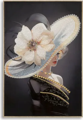 Image de Mauro Ferretti peinture murale Vienne chapeau 62x4x92 cm noir or