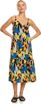 Produktbild von Roxy Waiting Line Printed Kleid Mehrfarbig S Frau Mehrfarbig S