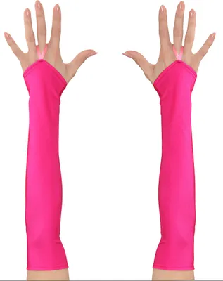 Produktbild von Lange Damen-Handschuhe fingerlos Armstulpen Neonpink