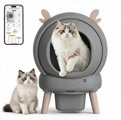 Selbstreinigende Katzen-Toilette XXL 65 l, App, 9 Sensoren