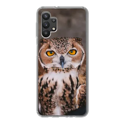 Produktbild von MuchoWow® Handyhülle Schutzhülle Hülle für Samsung Galaxy A32 5G Braune Eule schaut direkt in die Kamera Silikon Softcase Handy Hülle - Softcase