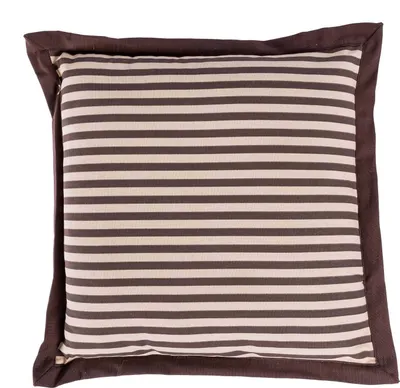 Produktbild von HOMESCAPES Stuhlkissen braunen Streifen 100% Baumwolle mit Polyester Füllung