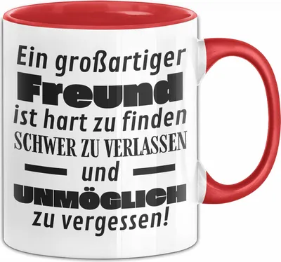 Produktbild von Freund Abschied Geschenk Tasse Abschiedsgeschenk für Freund Hart Zu Finden Schwer Zu Verlassen (Rot)