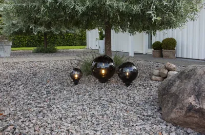 Produktbild von LED-Dekoration-Kugelset 3er Set Orby Ø 20, 30, 40 cm schwarz outdoor