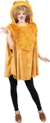 Produktbild von O1150 braun Damen Löwen Cape mit Mähne Einheitsgröße