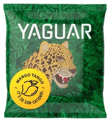 Immagine prodotto di Yaguar - Campione di tè mate Mango Tango 50 g - Una sferzata di energia tropicale - Essiccato all'aria - Delicato, poco polveroso - Yerba mate proveniente dal Brasile - Invecchiato 18 mesi