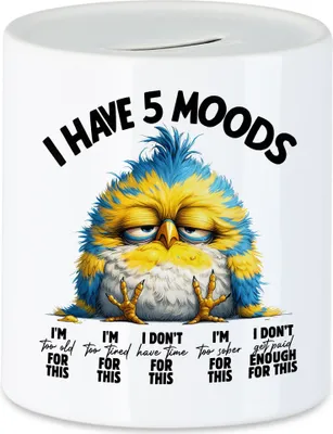 Produktbild von I Have 5 Moods Lustiger Vogel Spardose Sarkastisch Humorvoll Geschenkidee