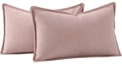 Produktbild von Set mit 2 Chenille-Kissenbezügen, rosa, 40 x 80 cm