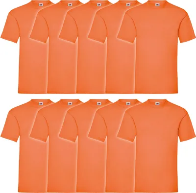 Produktbild von 10er Pack Fruit of the Loom Valueweight T-Shirt Farbe: orange Größe: L