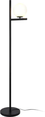 Produktbild von Stehleuchte ’Aberdaron’ 1 x E27 Metall Lampenschirm aus Glas 154 cm Schwarz und Weiß