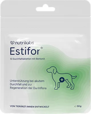 Produktbild von NutriLabs ESTIFOR Kautabletten für Hunde, 10 Stück, unterstützt Verdauung