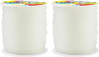 Obrázok produktu pre Elastické Kord 2 Cievky, 0.8 mm & 1 mm, Priehľadný Nylon, Silný a Odolný, na Výrobu Náramkov
