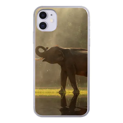 Produktbild von MuchoWow® Handyhülle Schutzhülle Hülle für iPhone 11 Elefant - Wasser - Tiere - Natur Silikon Softcase Handy Hülle - Handytasche