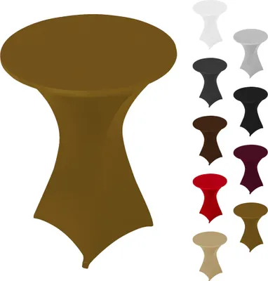 Produktbild von Stehtischhusse Stretch Gold elastischer Bistrotisch Überzug, ø 60cm