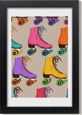 Produktbild von Bild 20x30 MDF-Rahmen, Wandkunst Bunte Rollschuhe