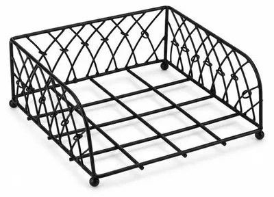 Produktbild von Serviettenhalter Knotted Wire big black - Verdrahtet schwarz liegend für 33cm Lunchservietten aus Holz, 17,5x6cm Ambiente Serviettenhalter