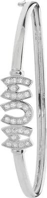 Image de Jonc à Charnière Femme Argent fin 925 avec Oxyde de Zirconium - 3mm, 7 Grammes; TRS21913