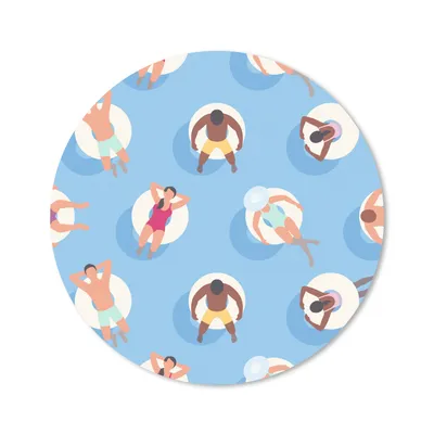 Produktbild von MuchoWow® Mauspad Mousepad Sommer - Poolband - Blau 50x50 cm - Mousepads - Maus Mat - Pad - Mausunterlage - Vinyl