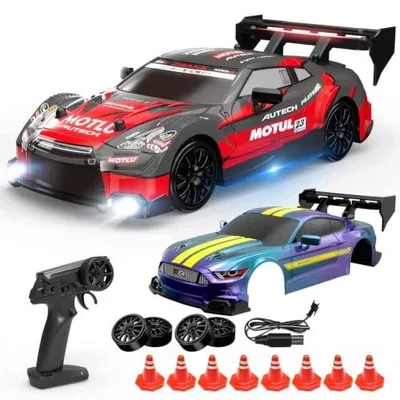 Zdjęcie produktu dla Samochód rc drift 4WD 2 4GHZ dla dzieci zdalnie sterowany LED 2 karoserie