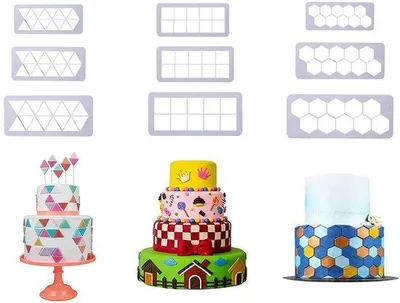 Obrázek produktu pro Geometrické formy na pečení, 9dílná sada, trojúhelníkové, čtvercové a šestiúhelníkové