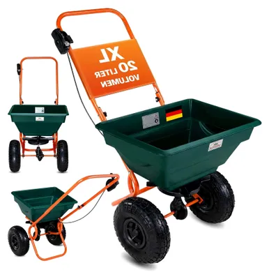 Produktbild von ® Streuwagen 20 L Streumenge einstellbar XXL Luftreifen - Saatgutstreuer Streuer für Salz Dünger Rasen Saatgut