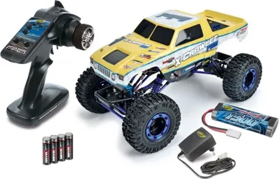 Produktbild von Carson 500404067 X-Crawlee PRO 1:10 robuster XL RC-Crawler, 4x4, verschränkbare Achsen, einstellbare Alu-Öldruckstoßdämpfer, ideal für Einsteiger, 100% RTR, Sandfarben
