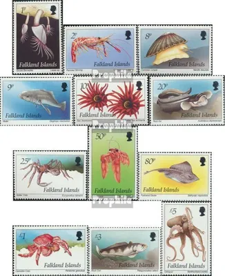 Produktbild von Briefmarken FalklanSteckanschlussln 1994 Mi 608-619 (kompl.Ausg.) postfrisch Meerestiere der Küstenregion
