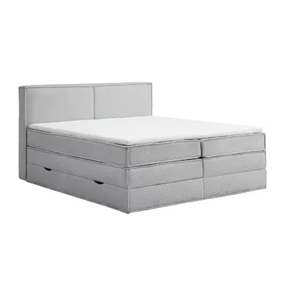 Produktbild von Boxspringbett KAIRO mit Bettkasten 180 x 200 cm Boucle` Grau mit Visco Topper Bett Bettkasten Taschenfederkern