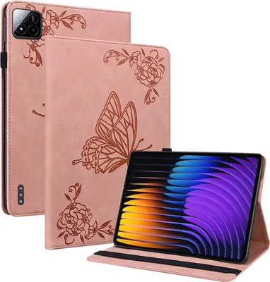 Immagine prodotto di Custodia per tablet Xiaomi Pad 8 / 8 Pro / Pad 7 / 7 Pro con motivo a farfalla rosa