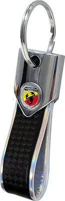 Produktbild von Abarth Offizielle Schlüsselanhäng, Silberfarbe und Karbon mit Schild Logo