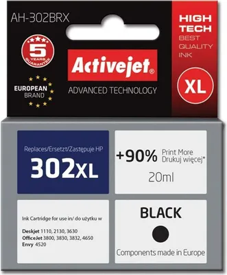 Produktbild von Activejet Zamiennik tuszu do drukarki HP 302XL czarny 20 ml
