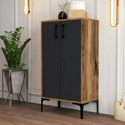 Immagine prodotto di Dmora Scarpiera Axarix 35x60x111h cm Marrone Noce, 8 Paia 2 Ante