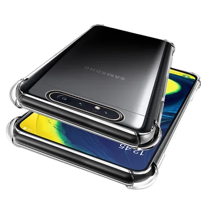 Immagine prodotto di Custodia Galaxy A80, paraurti trasparente in TPU morbido, custodia protettiva antiurto per Samsung Galaxy A80