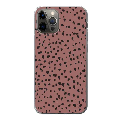 Produktbild von MuchoWow® Handyhülle Schutzhülle Hülle für iPhone 12 Pro Polka dots - Muster - Schwarz Silikon Softcase Handy Hülle - Abdeckung