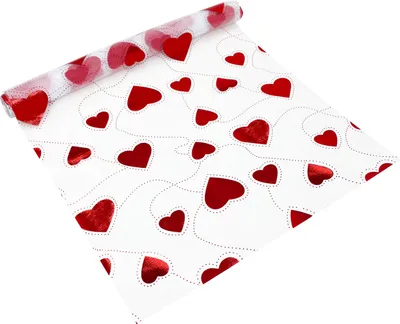 Produktbild von Oblique Unique Tischläufer Herzen rot Tischband Läufer Tischdeko für Valentinstag Hochzeit JGA Taufe Deko
