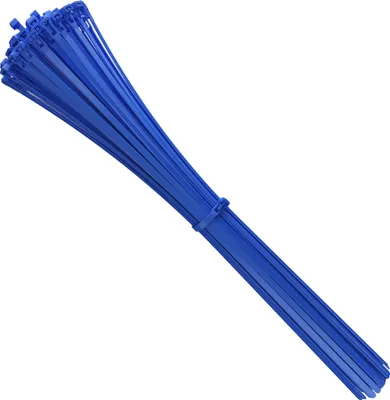 Produktbild von Kabelbinder Wiederverschließbar, 540mm x 7,6mm, blau, Extra Lang, 100 Stück, Wiederlösbar, Wiederverwendbar