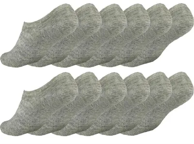Produktbild von 12 Paar Damen Herren Sneaker unsichtbar im Schuh Sport Socken, 12 Paar, Grau/39-42