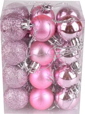 Image de 72Pcs Boules de Noël Boules de Noël décoratives à suspendre pour Noël Mariage Fiançailles Anniversaire Fête Rose