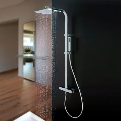 Produktbild von Kronenbach Duschsystem Aufputz mit Thermostat, eckig