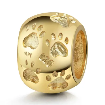 Produktbild von MATERIA by Matthias Wagner Gold Bead mit Pfoten aus 925 Sterling Silber vergoldet 1686