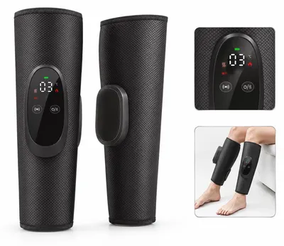 Produktbild von Beinmassagegerät mit Wärme, kabelloses Wadenmassagegerät mit 3 Intensitätsstufen und Luftkissenmassage, wiederaufladbar für Entspannung Zuhause